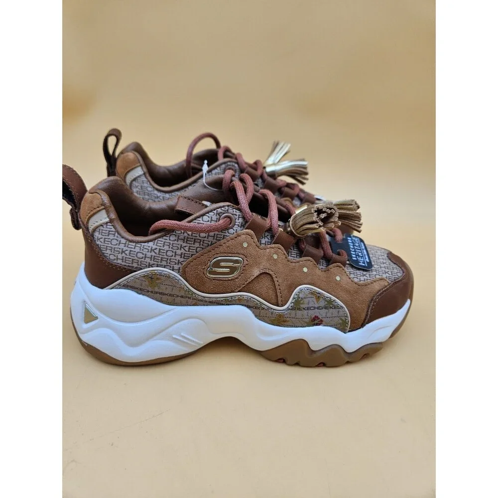 NEW Skechers Premium Heritage D'Lites 3.0 Royal Fringe 149740-TAN Size 5 Sheik